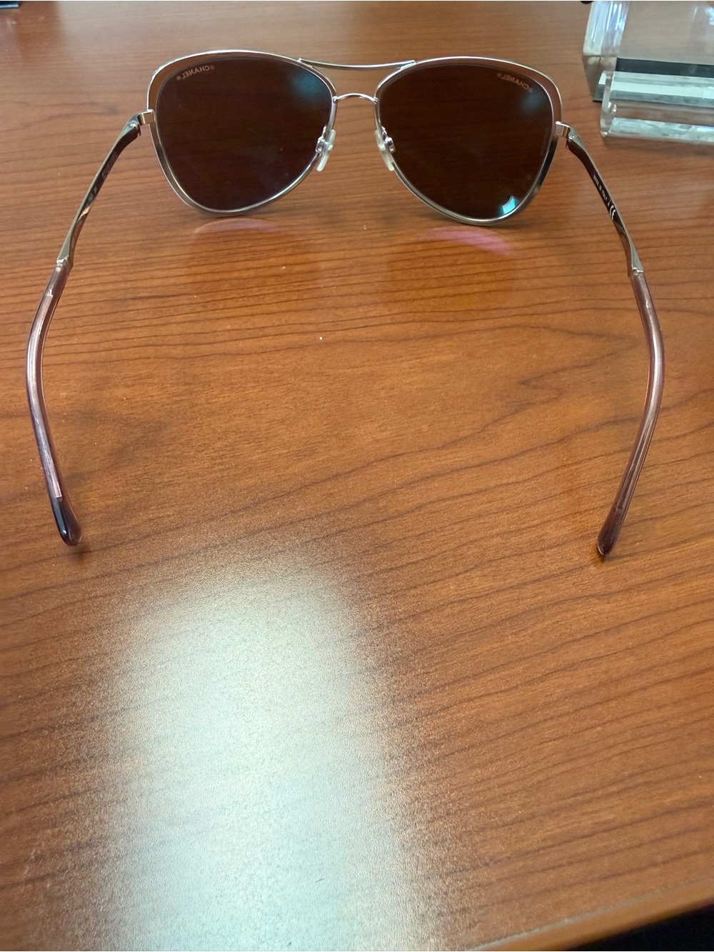 CHANEL 4223 rose gold mirror pilot aviator sunglasses - Picture 9 of 12